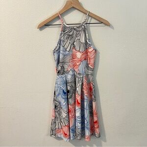 Soprano‎ Multicolored Floral Print Sleeveless Pleated Fit & Flare Dress Size S